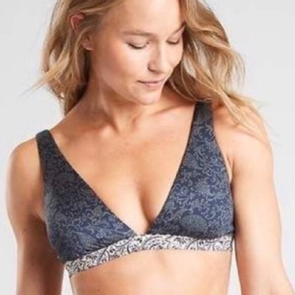 NWT athleta aqualux batik blue bikini top - Picture 1 of 8